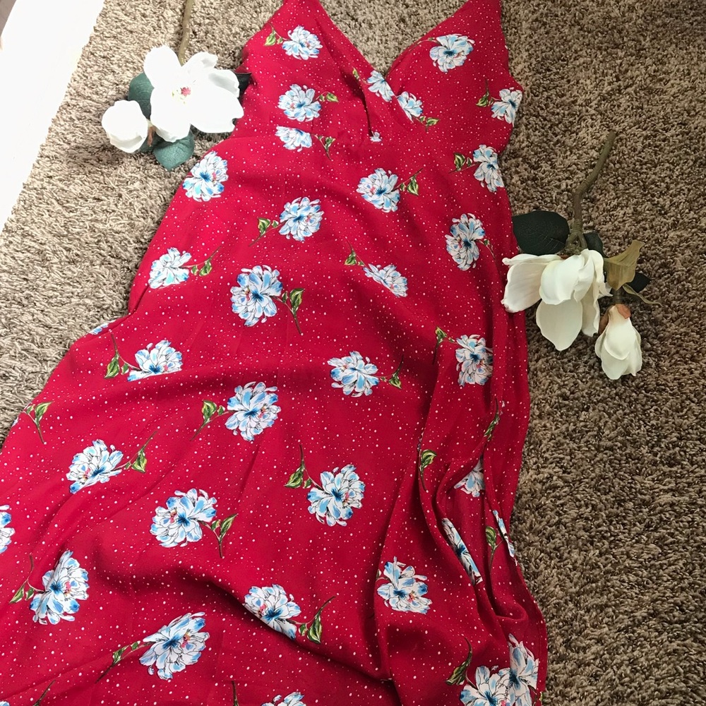 Red Floral Maxi Dress